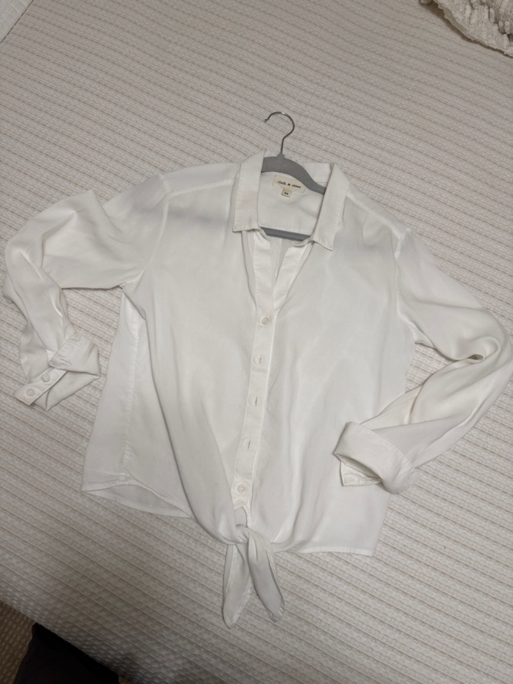cloth & stone White Tie-Front Button Down Shirt
